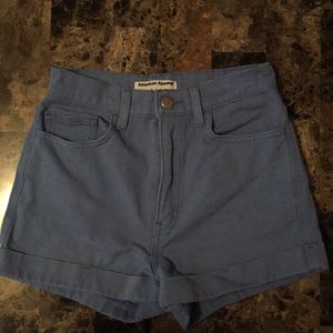 High waisted blue American apparel shorts